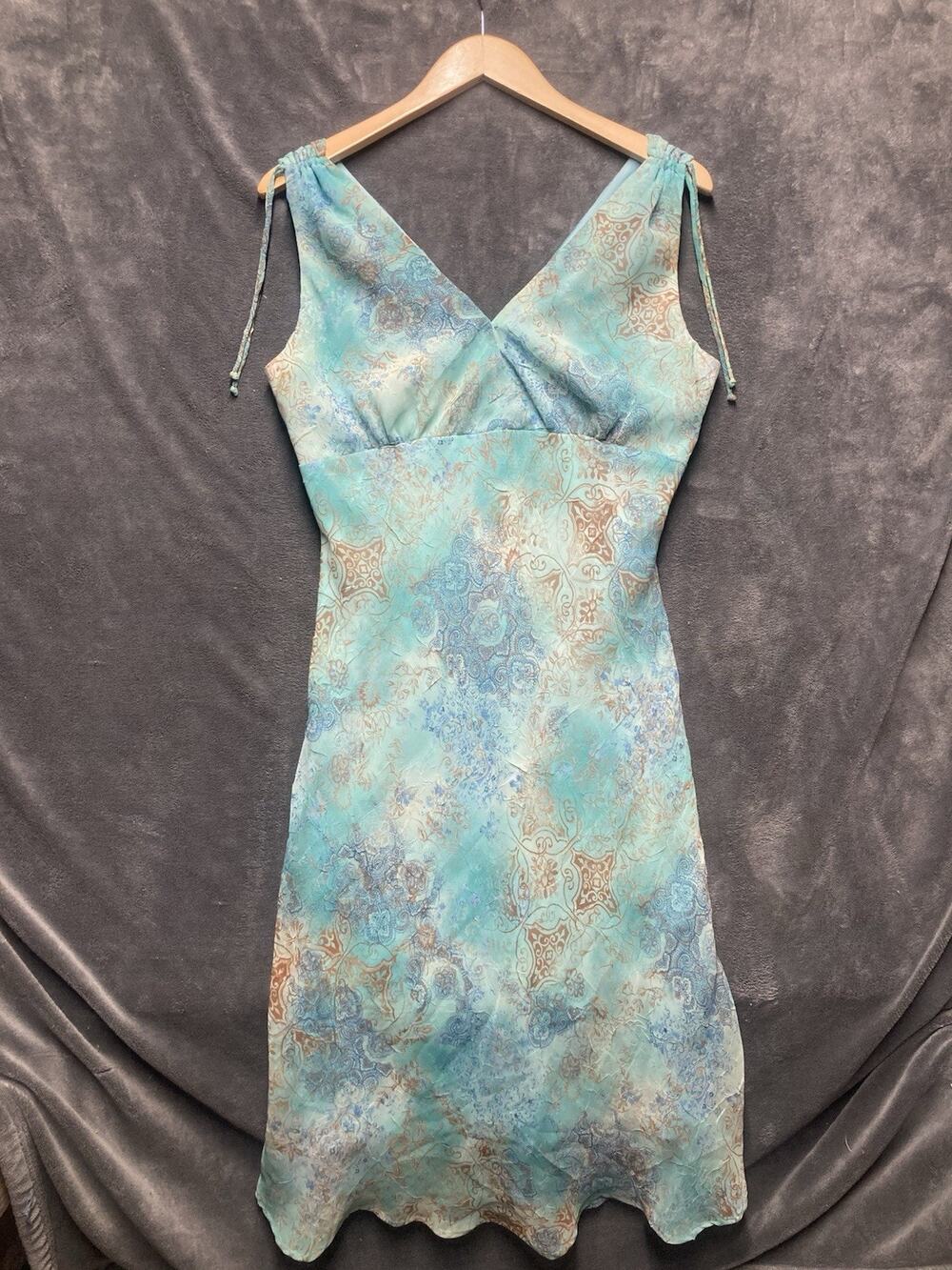 Vintage 1990s Breakin Loose Floral Slip Midi Dress Y2K Sz 13/14 Sheer Fairycore